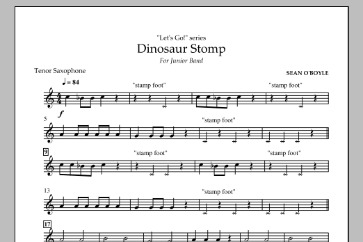 Dinosaur Stomp - Tenor Saxophone (Concert Band) von Sean O'Boyle