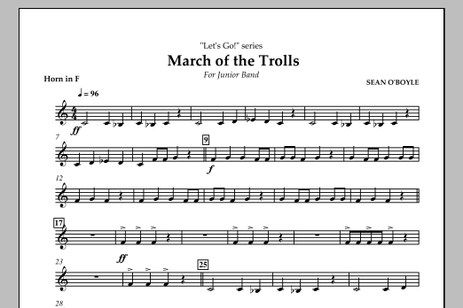 March of the Trolls - Horn in F (Concert Band) von Sean O'Boyle