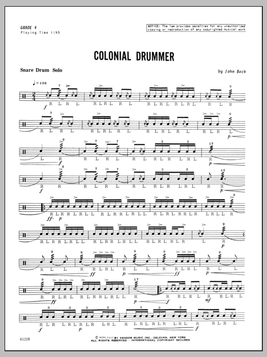 Colonial Drummer (Percussion Solo) von John H. Beck