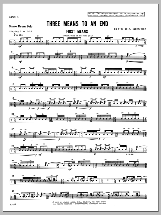 Three Means To An End (Percussion Solo) von William Schinstine