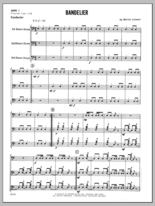 Bandelier - Full Score (Percussion Ensemble) von Lefever