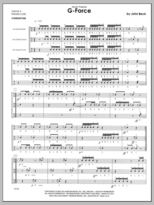 G-Force - Full Score (Percussion Ensemble) von Beck