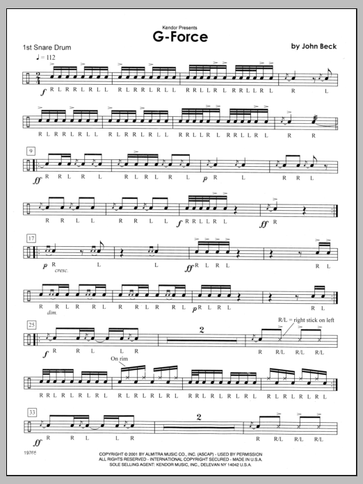 G-Force - 1st snare drum (Percussion Ensemble) von Beck