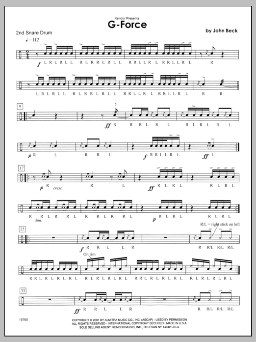 G-Force - 2nd snare drum (Percussion Ensemble) von Beck