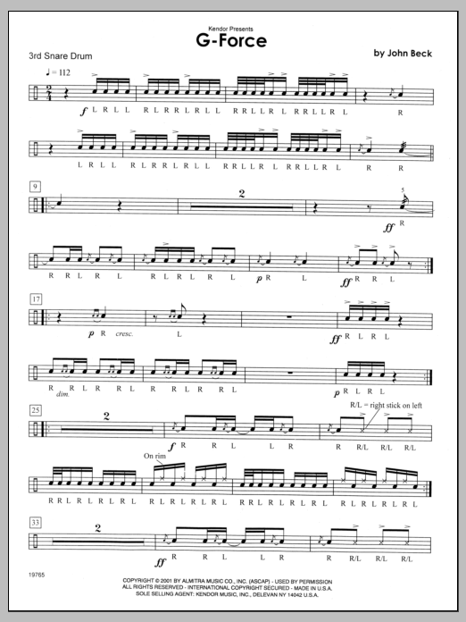 G-Force - 3rd snare drum (Percussion Ensemble) von Beck