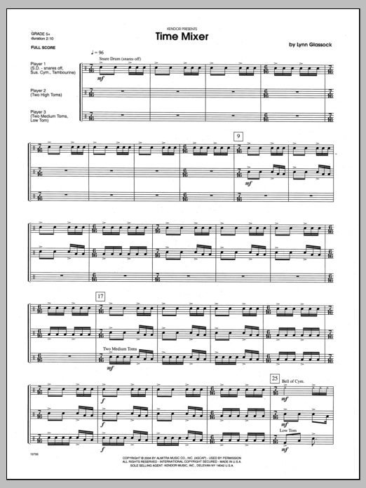 Time Mixer - Full Score (Percussion Ensemble) von Lynn Glassock