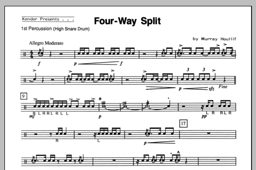 Four-Way Split - Percussion 1 (Percussion Ensemble) von Houllif