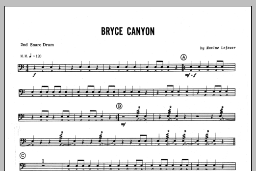 Bryce Canyon - 2nd snare drum (Percussion Ensemble) von Lefever