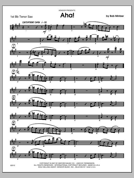 Aha! - Tenor Sax 1 (Jazz Ensemble) von Mintzer