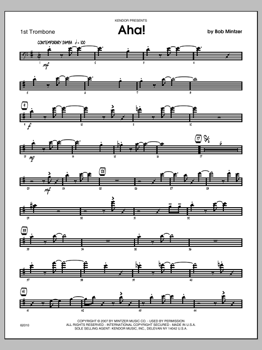 Aha! - Trombone 1 (Jazz Ensemble) von Mintzer