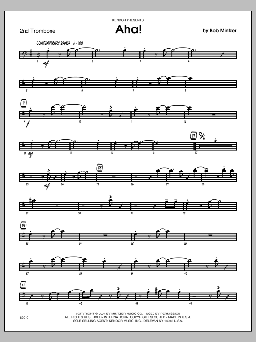 Aha! - Trombone 2 (Jazz Ensemble) von Mintzer