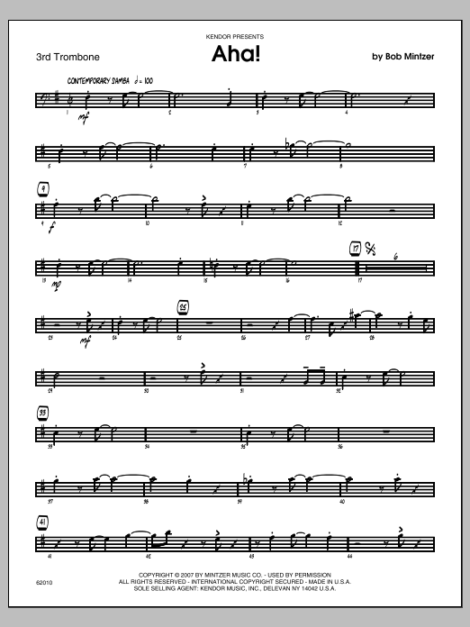 Aha! - Trombone 3 (Jazz Ensemble) von Mintzer