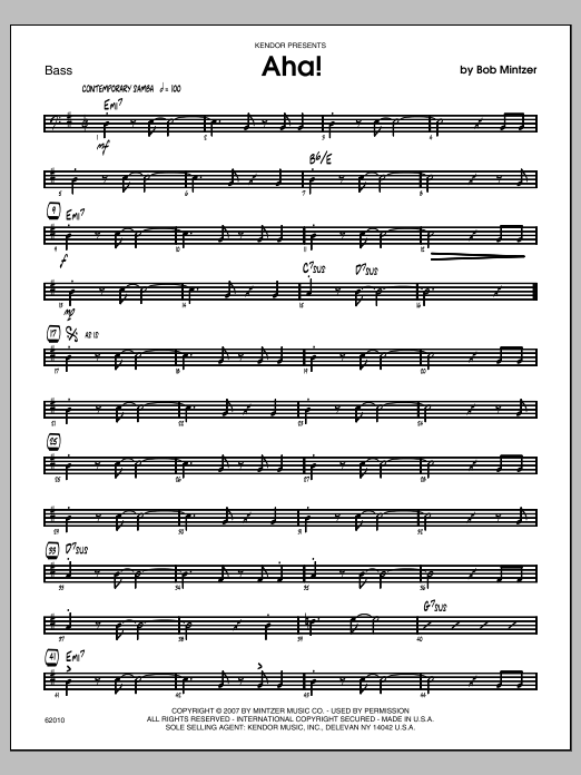 Aha! - Bass (Jazz Ensemble) von Mintzer