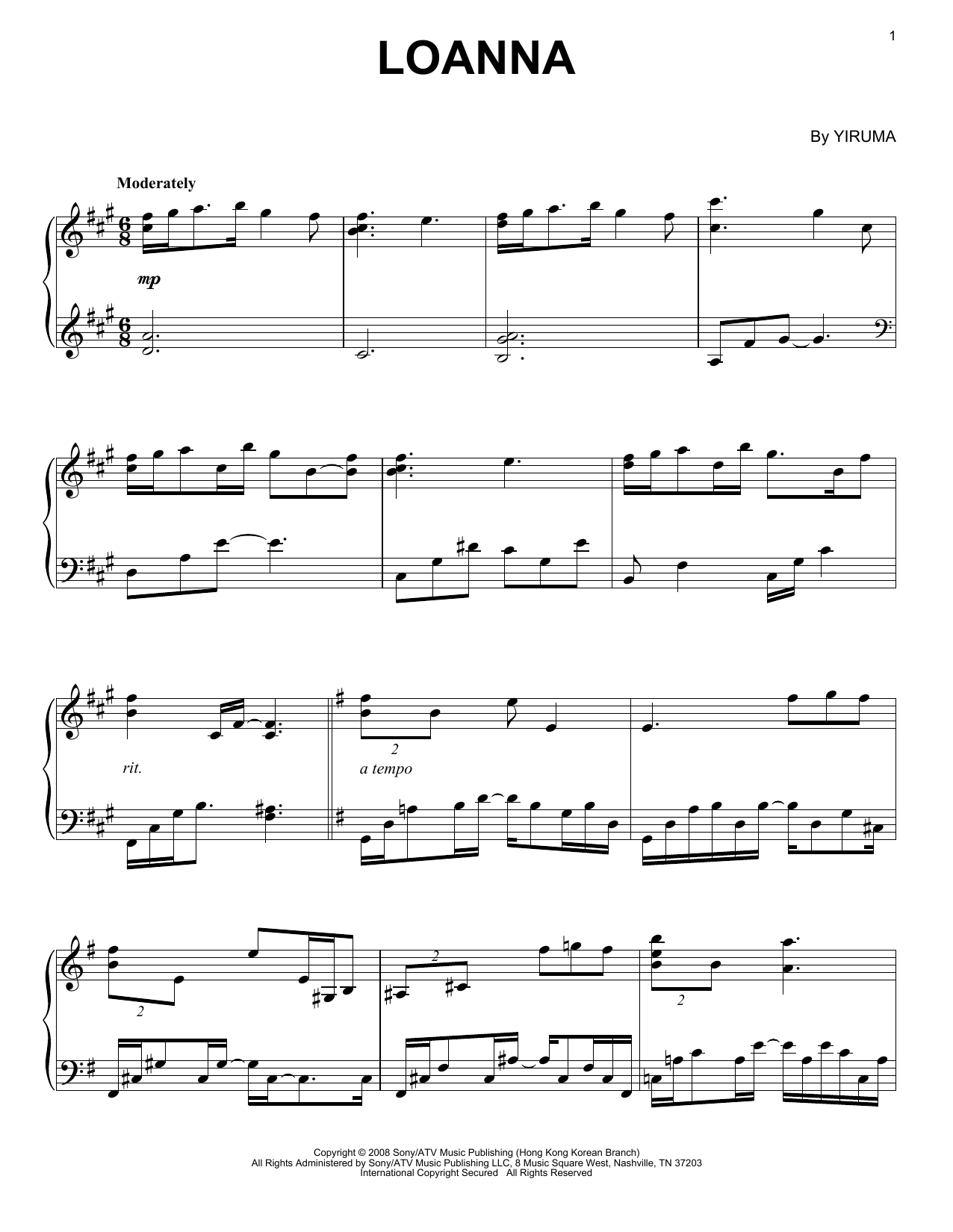 Loanna (Piano Solo) von Yiruma