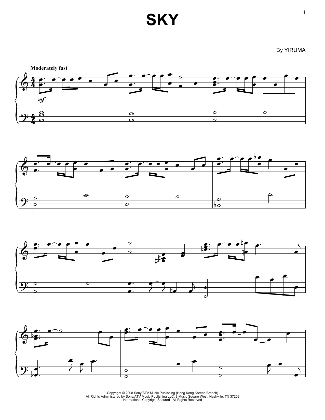 Sky (Piano Solo) von Yiruma