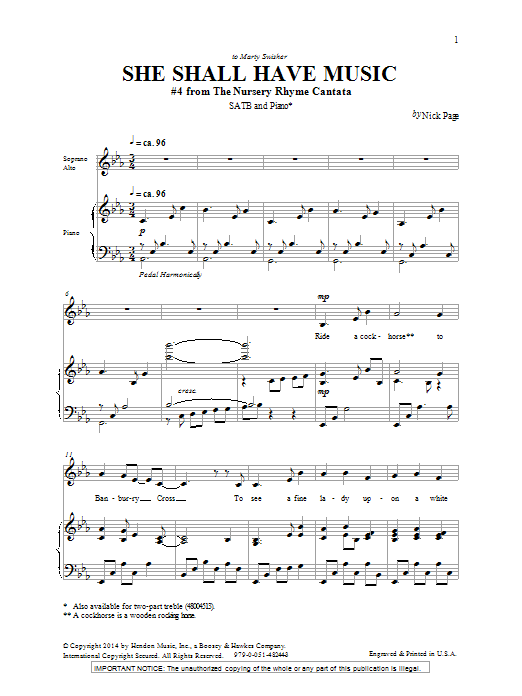 She Shall Have Music (SATB Choir) von Nick Page