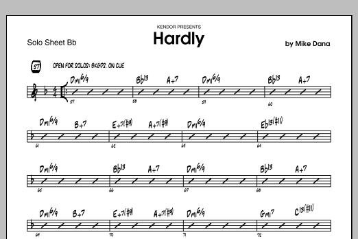 Hardly - Solo Sheet (Jazz Ensemble) von Dana