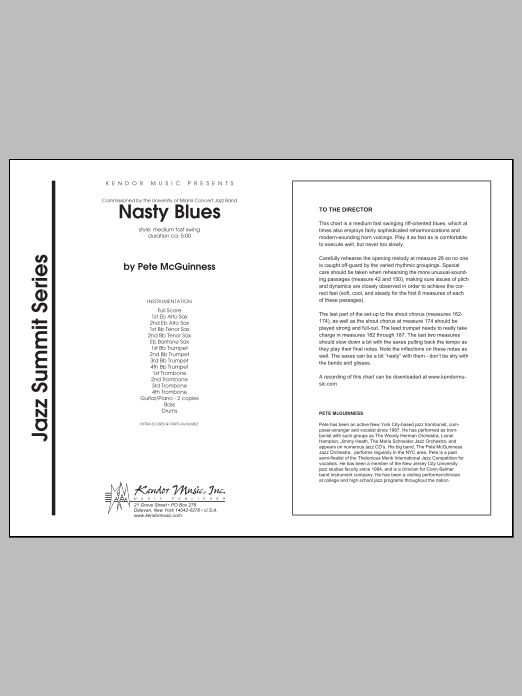 Nasty Blues - Full Score (Jazz Ensemble) von McGuinness
