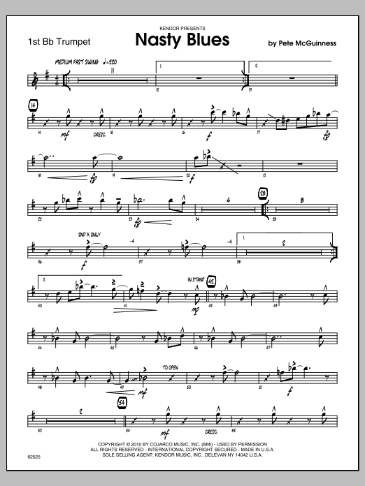 Nasty Blues - 1st Bb Trumpet (Jazz Ensemble) von McGuinness