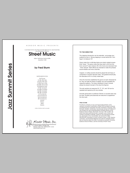 Street Music - Full Score (Jazz Ensemble) von Sturm