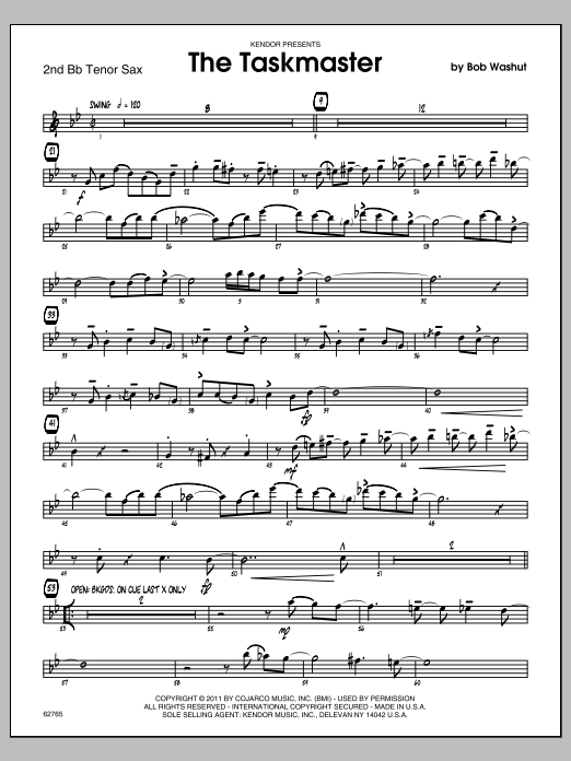 Taskmaster, The - Tenor Sax 2 (Jazz Ensemble) von Washut