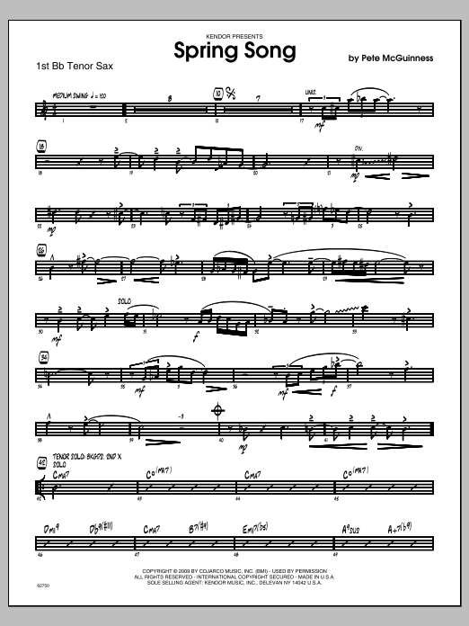 Spring Song - Tenor Sax 1 (Jazz Ensemble) von McGuinness