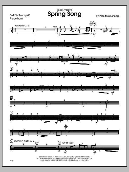 Spring Song - 3rd Bb Trumpet (Jazz Ensemble) von McGuinness