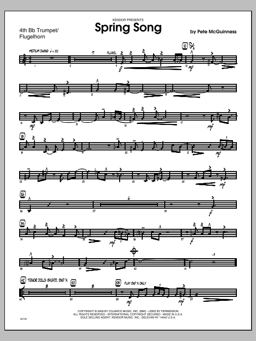 Spring Song - 4th Bb Trumpet (Jazz Ensemble) von McGuinness