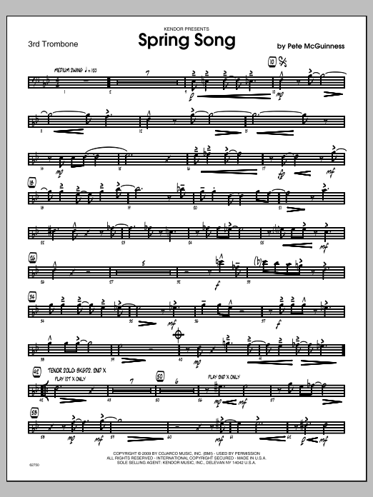 Spring Song - Trombone 3 (Jazz Ensemble) von McGuinness