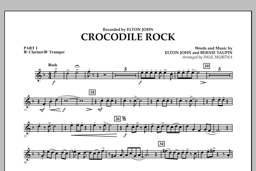 Crocodile Rock - Pt.1 - Bb Clarinet/Bb Trumpet (Concert Band: Flex-Band) von Paul Murtha