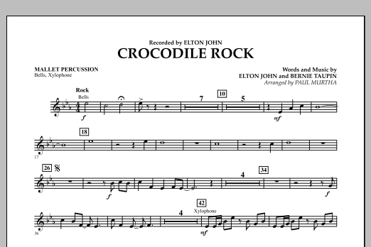 Crocodile Rock - Mallet Percussion (Concert Band: Flex-Band) von Paul Murtha