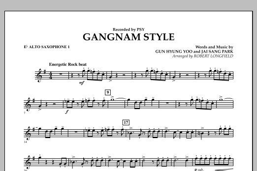 Gangnam Style - Eb Alto Saxophone 1 (Concert Band) von Robert Longfield