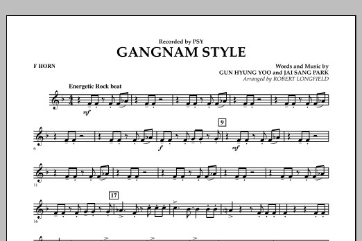 Gangnam Style - F Horn (Concert Band) von Robert Longfield