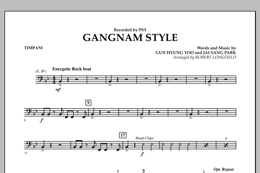 Gangnam Style - Timpani (Concert Band) von Robert Longfield