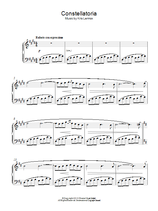 Constellatoria (Piano Solo) von Kris Lennox