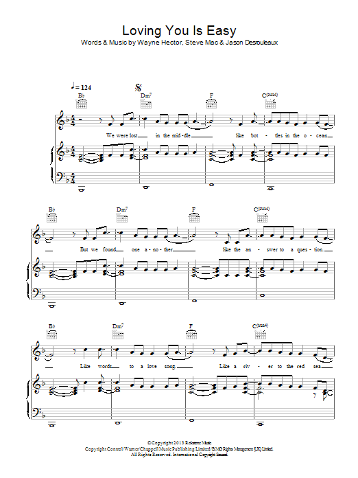 Loving You Is Easy (Piano, Vocal & Guitar Chords) von Union J
