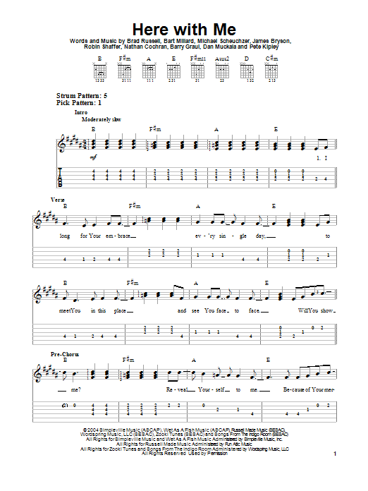 Here With Me (Easy Guitar Tab) von MercyMe