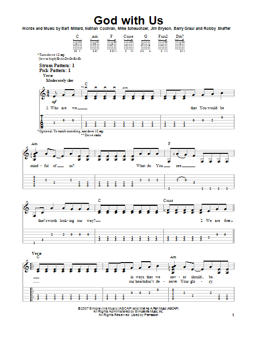 God With Us (Easy Guitar Tab) von MercyMe