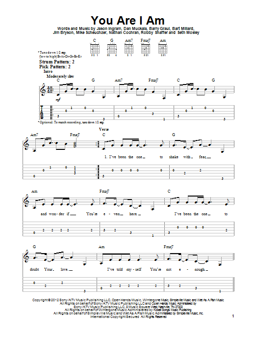You Are I Am (Easy Guitar Tab) von MercyMe