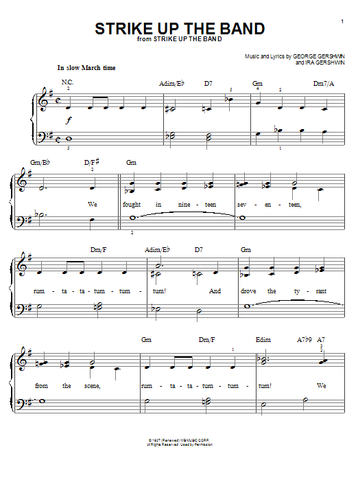 Strike Up The Band (Easy Piano) von George Gershwin