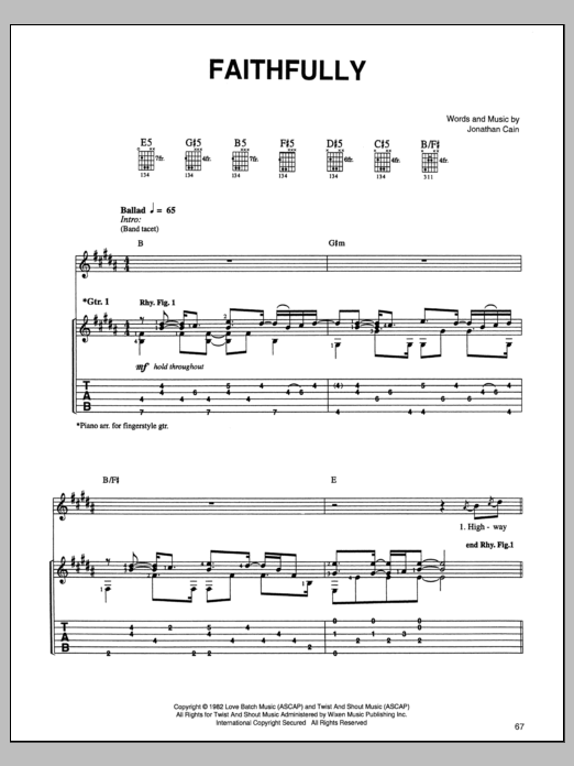 Faithfully (Guitar Tab) von Journey