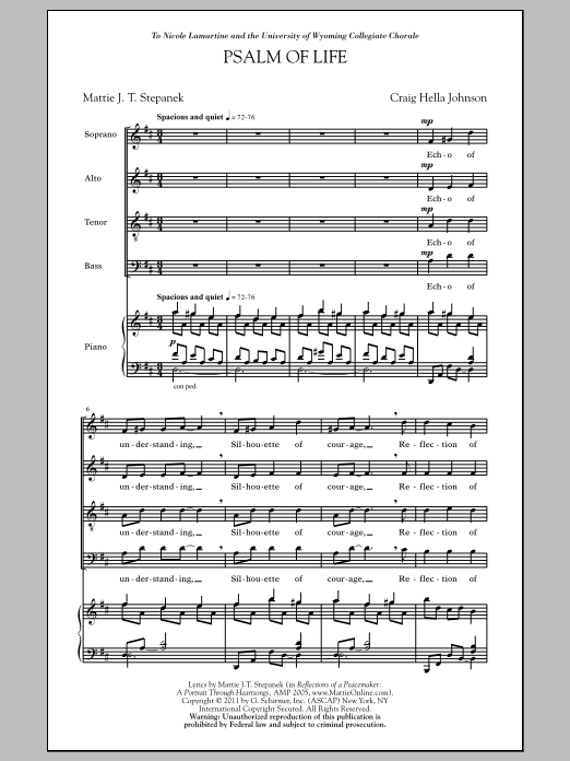 Psalm Of Life (SATB Choir) von Craig Hella Johnson