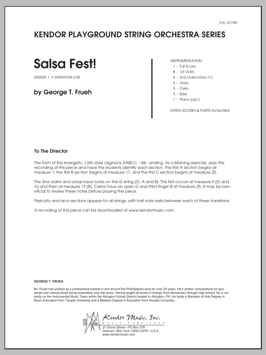 Salsa Fest! - Full Score (Orchestra) von George T. Frueh