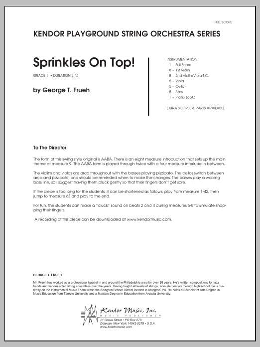 Sprinkles On Top! - Full Score (Orchestra) von George T. Frueh