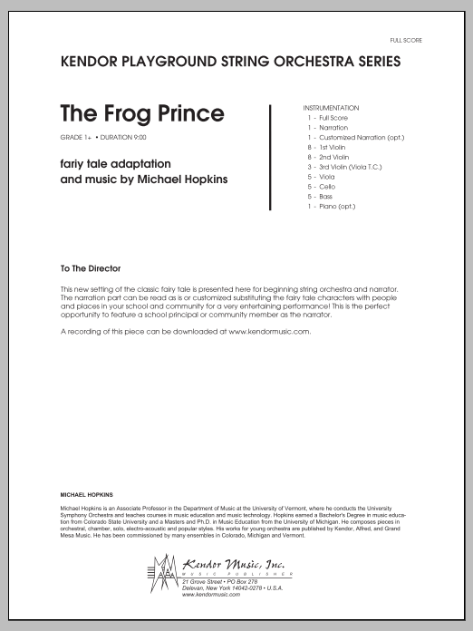 Frog Prince, The - Full Score (Orchestra) von Michael Hopkins