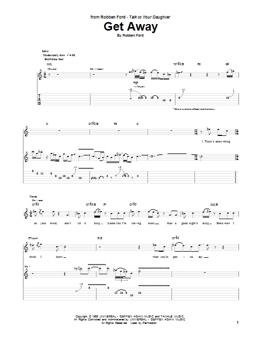 Get Away (Guitar Tab) von Robben Ford