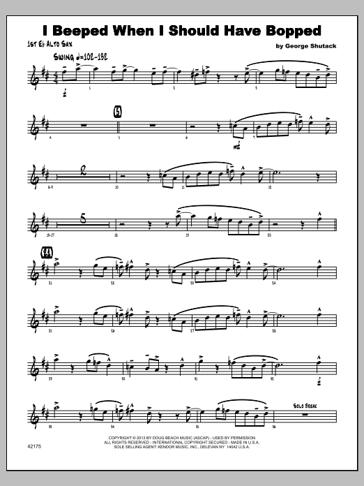 I Beeped When I Should Have Bopped - 1st Eb Alto Saxophone (Jazz Ensemble) von George Shutack