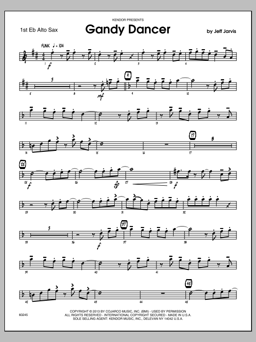 Gandy Dancer - 1st Eb Alto Saxophone (Jazz Ensemble) von Jeff Jarvis