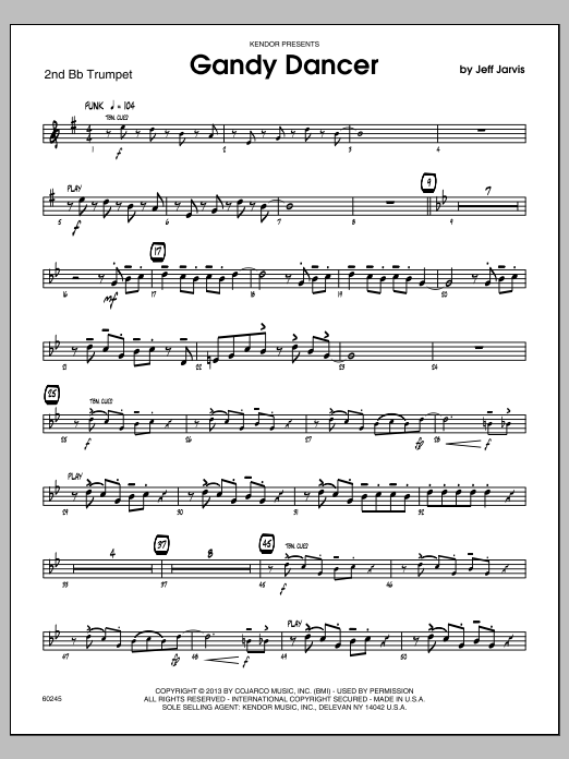 Gandy Dancer - 2nd Bb Trumpet (Jazz Ensemble) von Jeff Jarvis