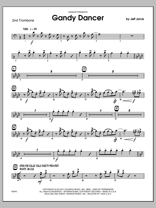 Gandy Dancer - 2nd Trombone (Jazz Ensemble) von Jeff Jarvis